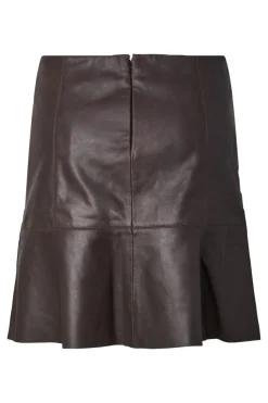 New YAS colly Naplon Leather Skirt 5091002 Chocolate Brown
