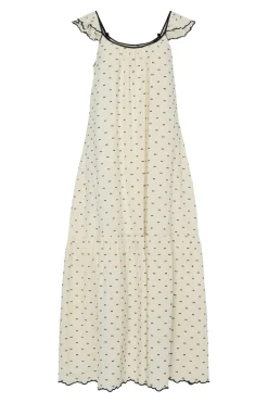 Clearance YAS dobby Sl Ankle Dress 4693522 Gardenia Black Dobby Dots