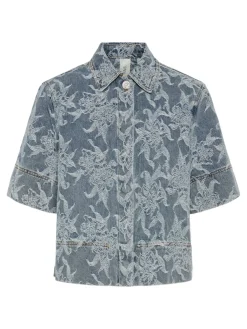YAS flamera 2/4 Denim Shirt 4680586 Light Blue