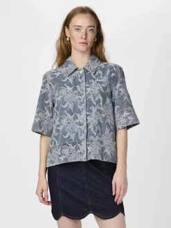YAS flamera 2/4 Denim Shirt 4680586 Light Blue