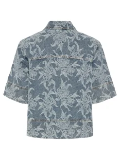 YAS flamera 2/4 Denim Shirt 4680586 Light Blue