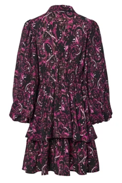 Sale YAS isa Ls Shirt Dress 4773116 Black Pink Petita Print