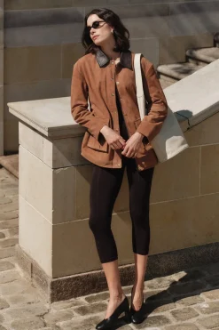 Clearance YAS kaia Ls Suede Leather Jacket 5001695 Nuthatch