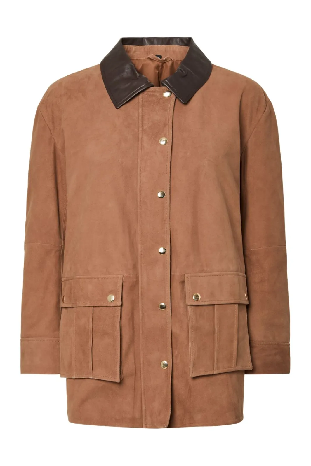 Clearance YAS kaia Ls Suede Leather Jacket 5001695 Nuthatch