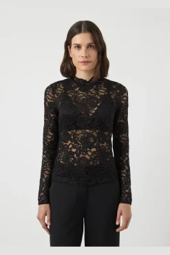 Online YAS lacey Ls Lace Top 4961142 Black