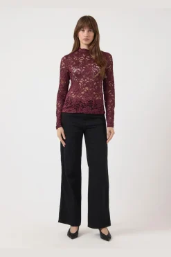Discount YAS lacey Ls Lace Top 4961139 Port Royale