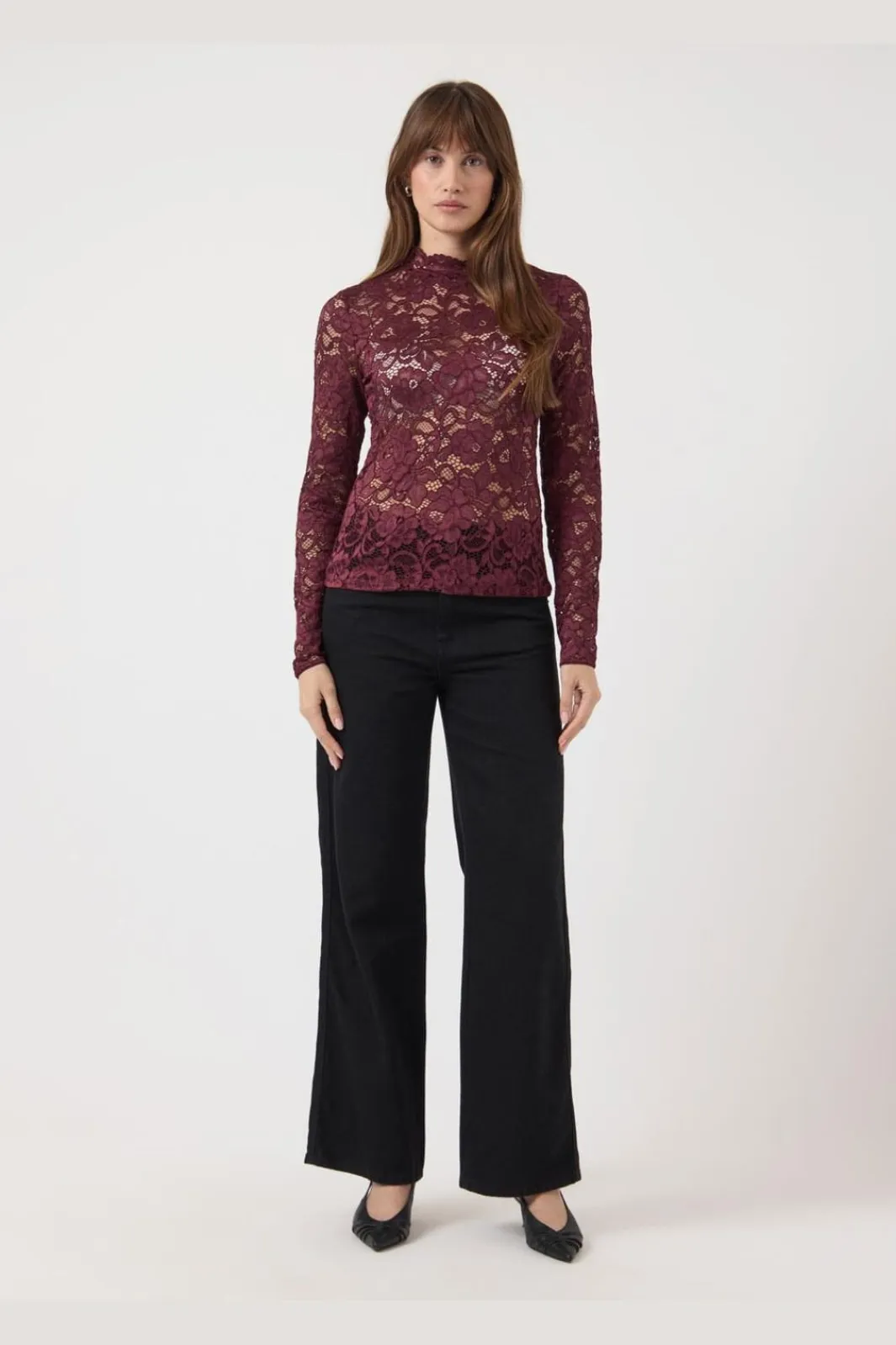 Discount YAS lacey Ls Lace Top 4961139 Port Royale
