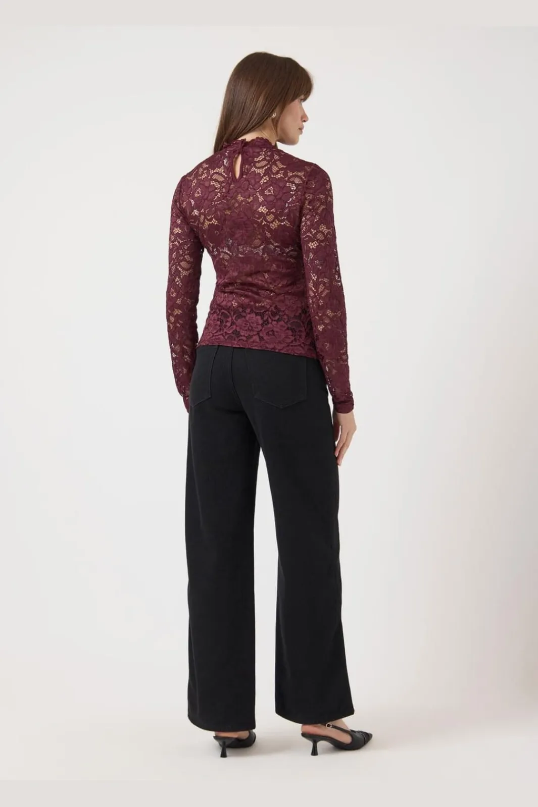 Discount YAS lacey Ls Lace Top 4961139 Port Royale