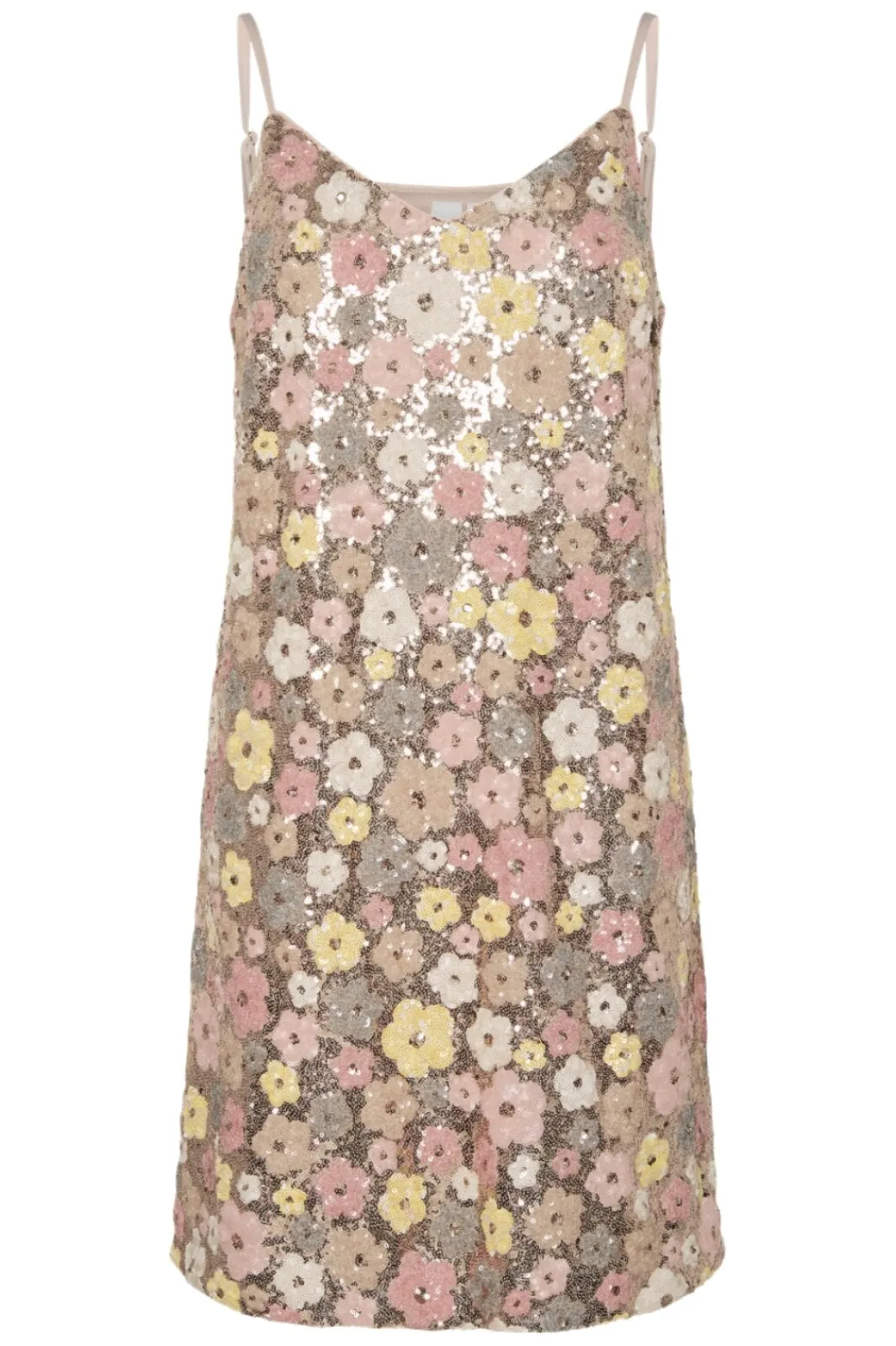 Sale YAS lalea Strap Sequin Dress 4766023 French Vanilla Lalea Sequins