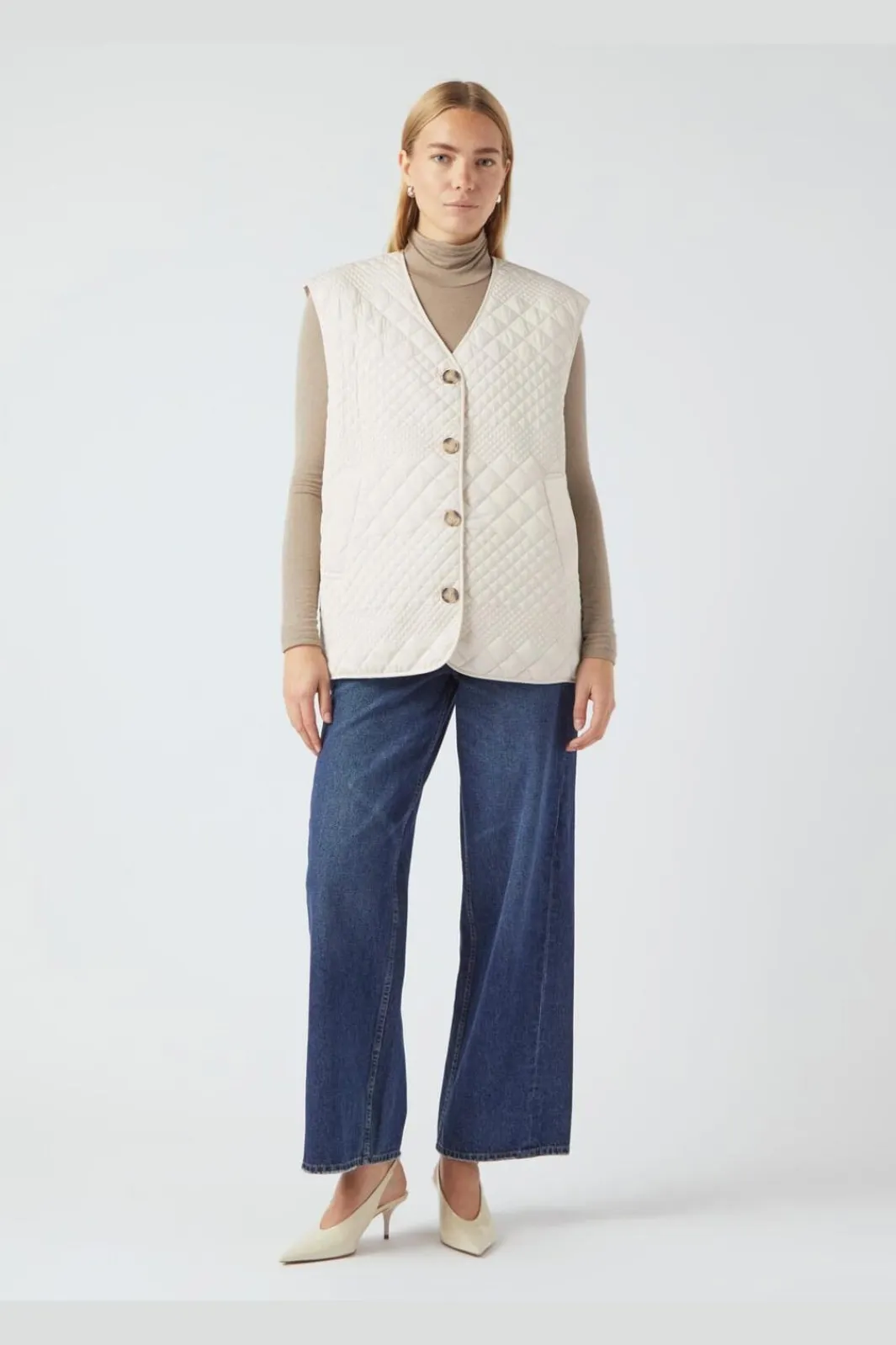 New YAS laurie Sl Padded Vest 4666566 Birch