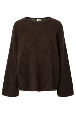 YAS limo Ls Mohair Blend Knit Pullover 4992102 Seal Brown