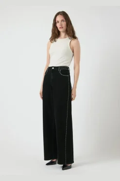 Outlet YAS noelle Studded Jeans 4931525 Dark Grey Denim