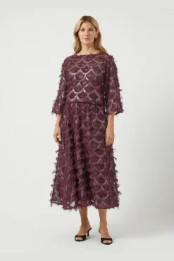 New YAS pazilla Skirt 4875443 Port Royale W Metallic