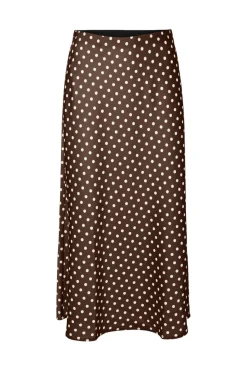 Discount YAS pella Midi Skirt 5084717 Pinecone Ecru Dots