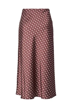 Discount YAS pella Midi Skirt 5084717 Pinecone Ecru Dots