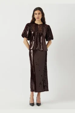 Discount YAS royalina 2/4 Sequin Top 4862794 Port Royale W Sequins