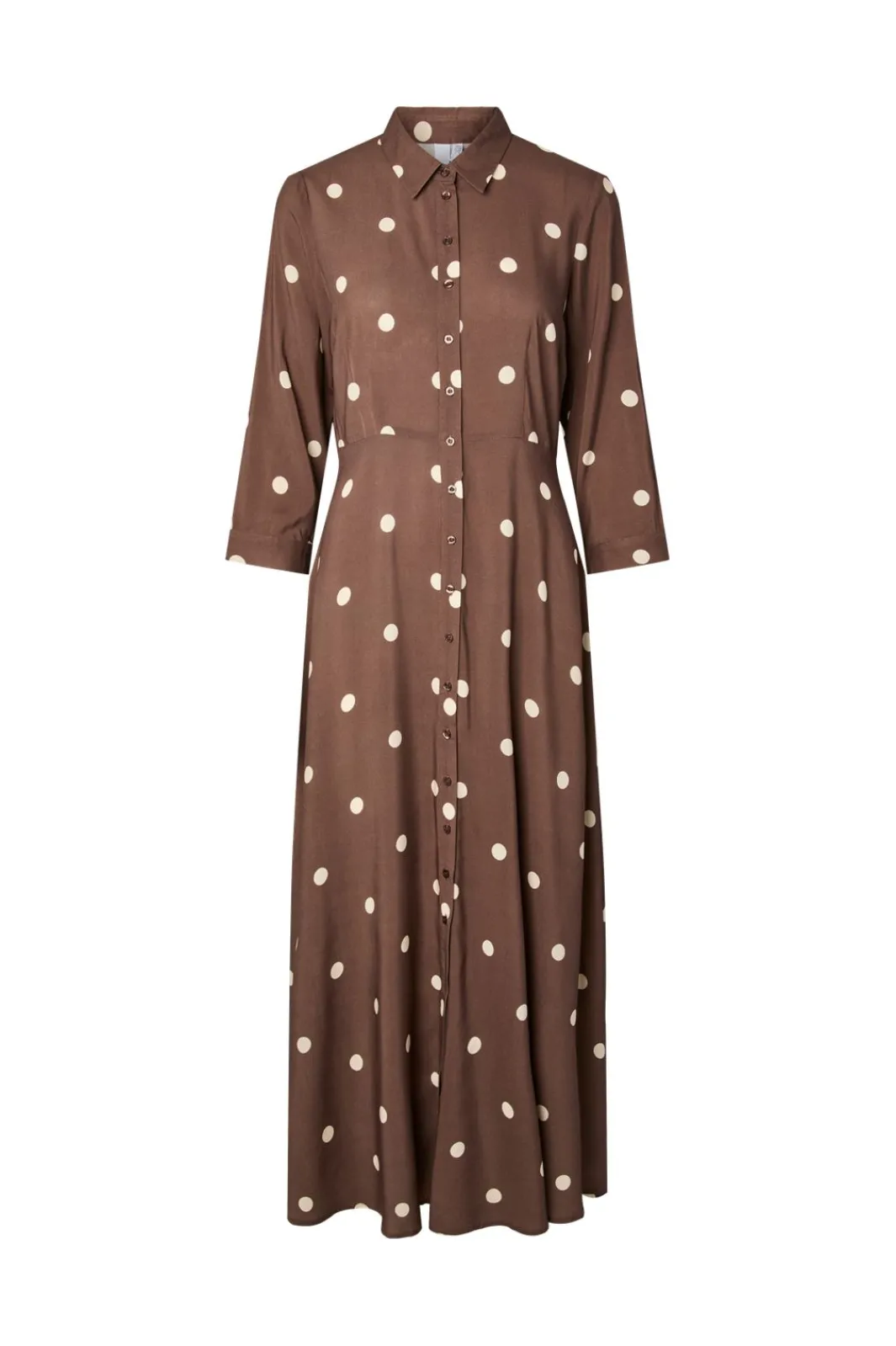 Hot YAS savanna Long Shirt Dress 5084684 Pinecone Ecru Dots