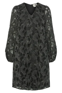 Clearance YAS sigga Ls Dress 4624104 Black Silver Stitch