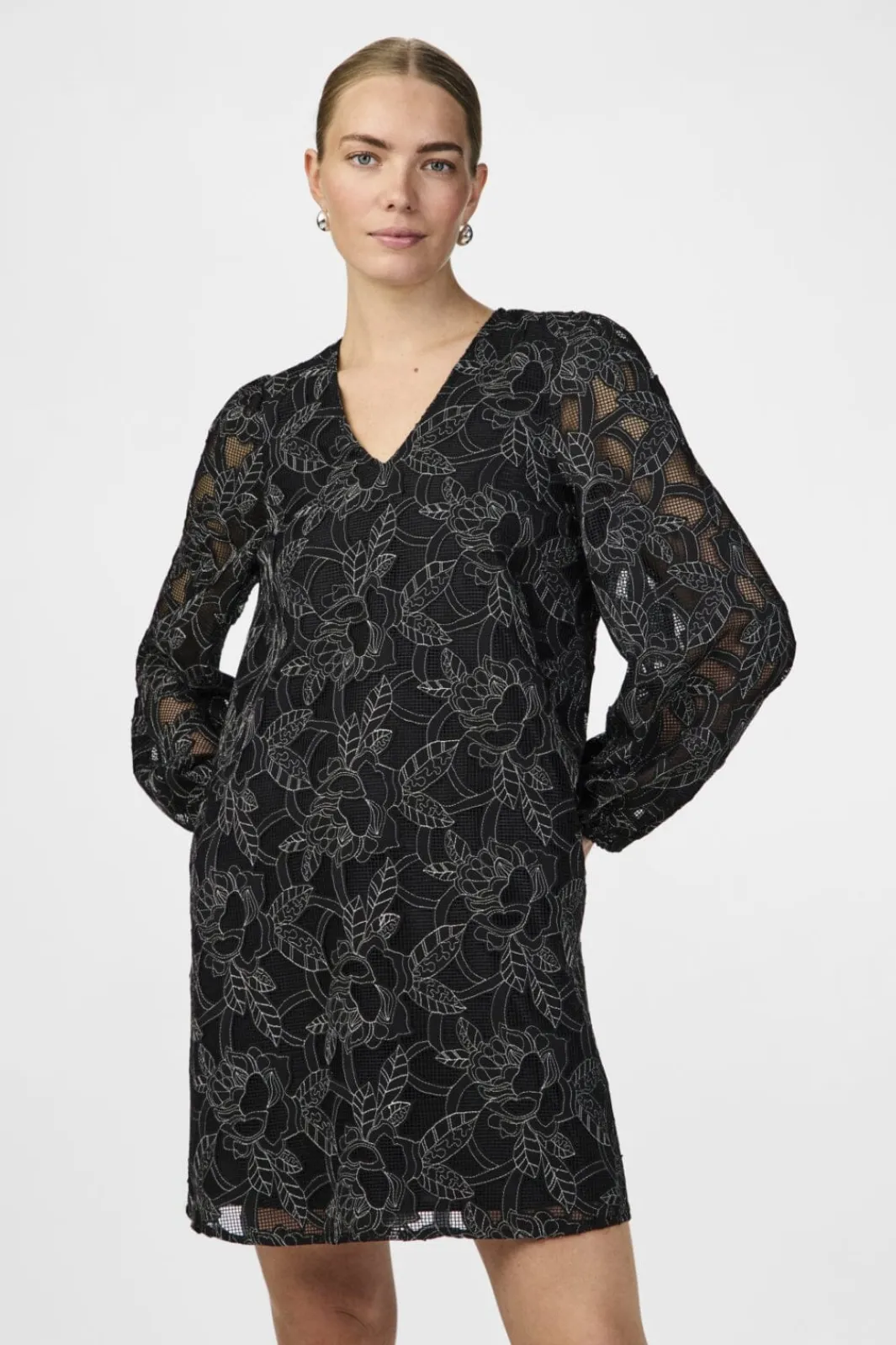Clearance YAS sigga Ls Dress 4624104 Black Silver Stitch