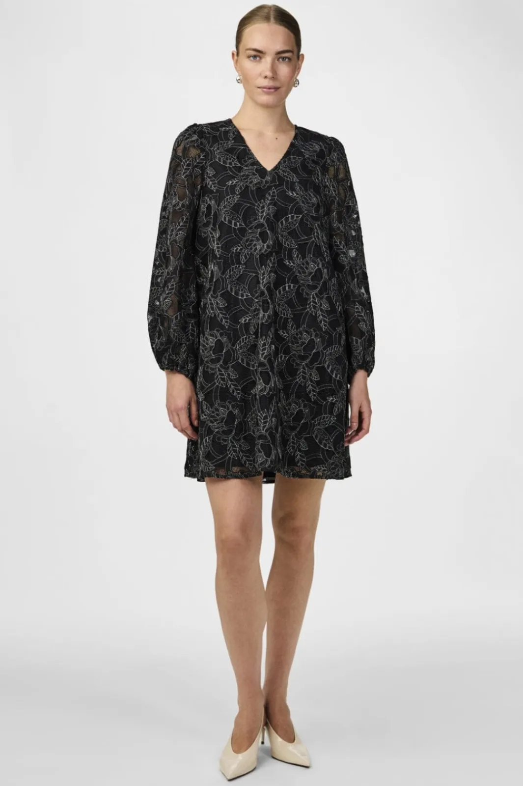 Clearance YAS sigga Ls Dress 4624104 Black Silver Stitch