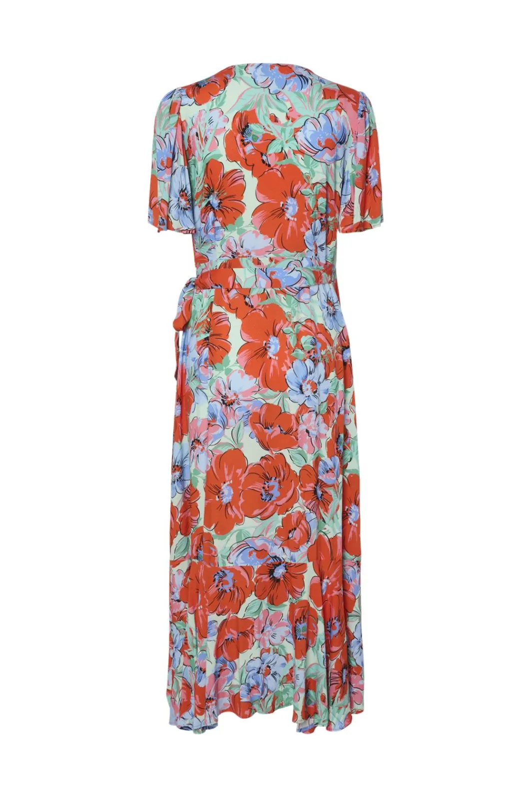 Hot YAS sirima Ss Wrap Long Dress 4778124 Cherry Tomato Sirima Aop