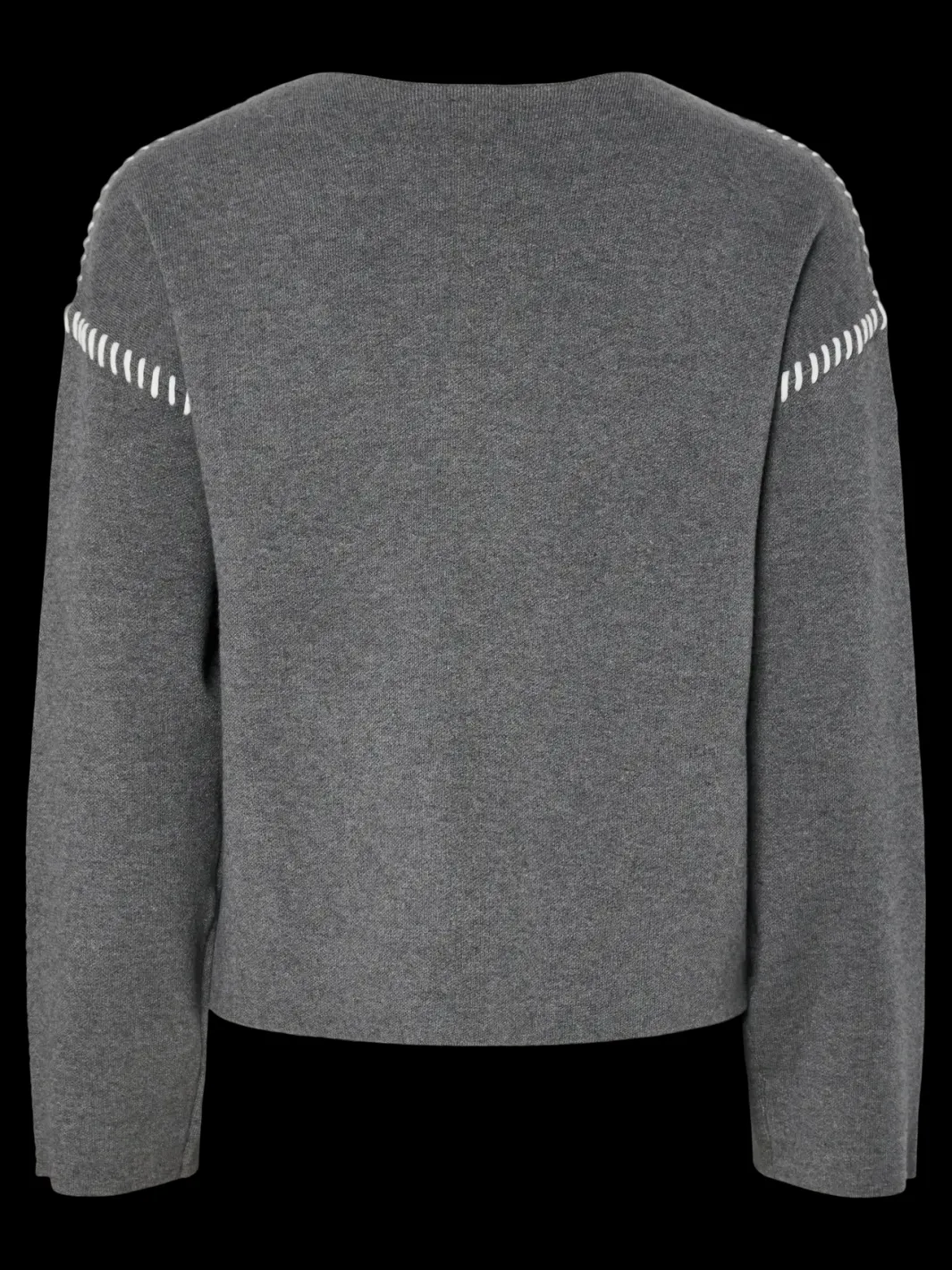 New YAS stitcha Ls Knit Pullover 4841745 Medium Grey Melange Birch Stitches