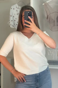 Sale A-bee Zara Strikbluse White