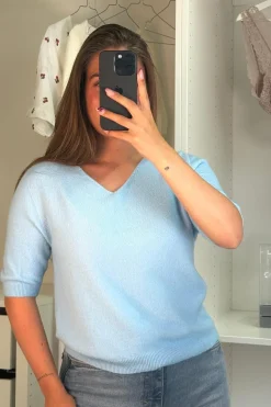 Outlet A-bee Zara Strikbluse Blue