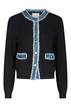 Clearance Neo Noir Zelma Knit Denim Cardigan 167245 141