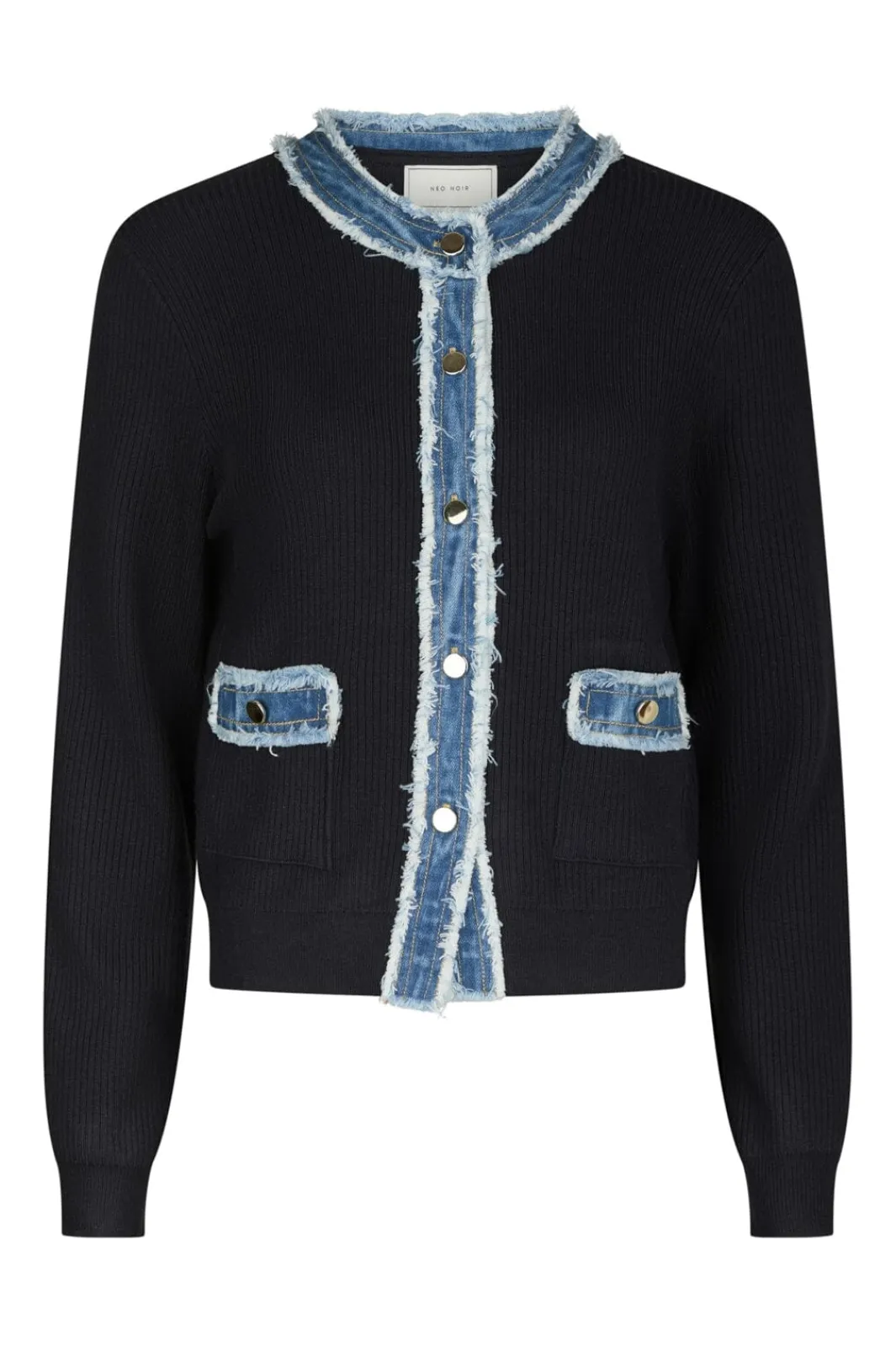 Clearance Neo Noir Zelma Knit Denim Cardigan 167245 141