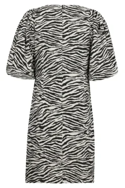 Co´Couture Zioncc Zebra Crop Puff Dress 36396 1196 Offwhite-Black