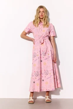 Outlet Hunkøn Zoe Dress 26062 Pink Sea Creatures Art Print