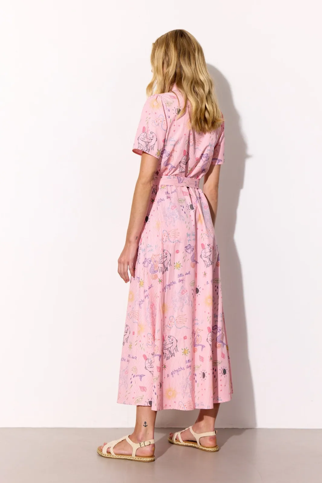 Outlet Hunkøn Zoe Dress 26062 Pink Sea Creatures Art Print